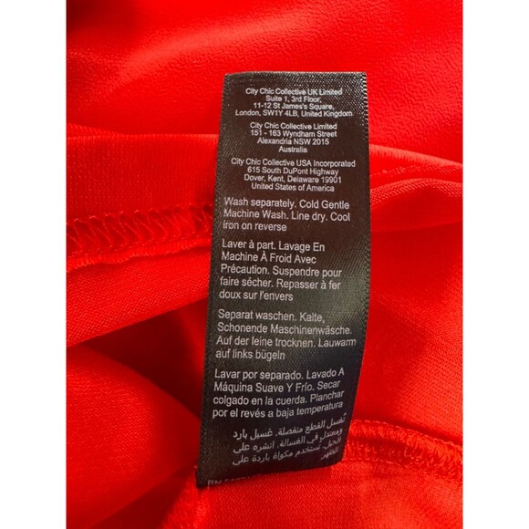 Avenue Studio Women's Plus Size 30/32 Blouse With Flowy Layers Deep Coral - Picture 6 of 9